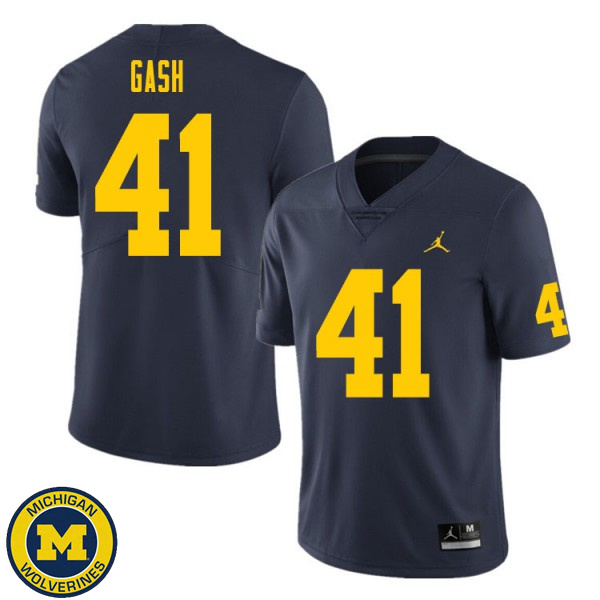 Mens Michigan Wolverines #41 Isaiah Gash Navy NCAA Football Jersey